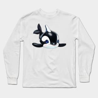 Cute Orca Drawing Long Sleeve T-Shirt